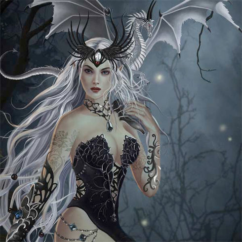 Gothic Queen with Silver Dragon by Nene Thomas MacBook Skins